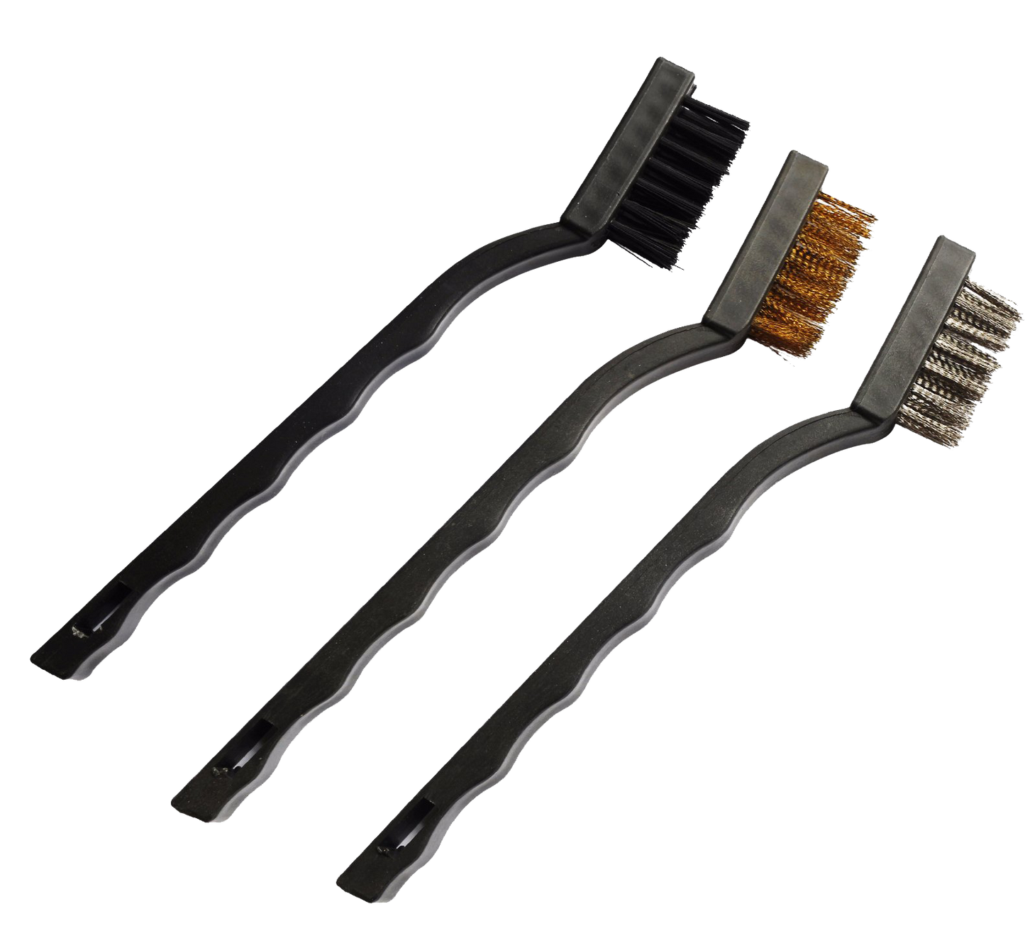 BRUSH SET 3 PC - Nylon, Stainless,Coppered Wire