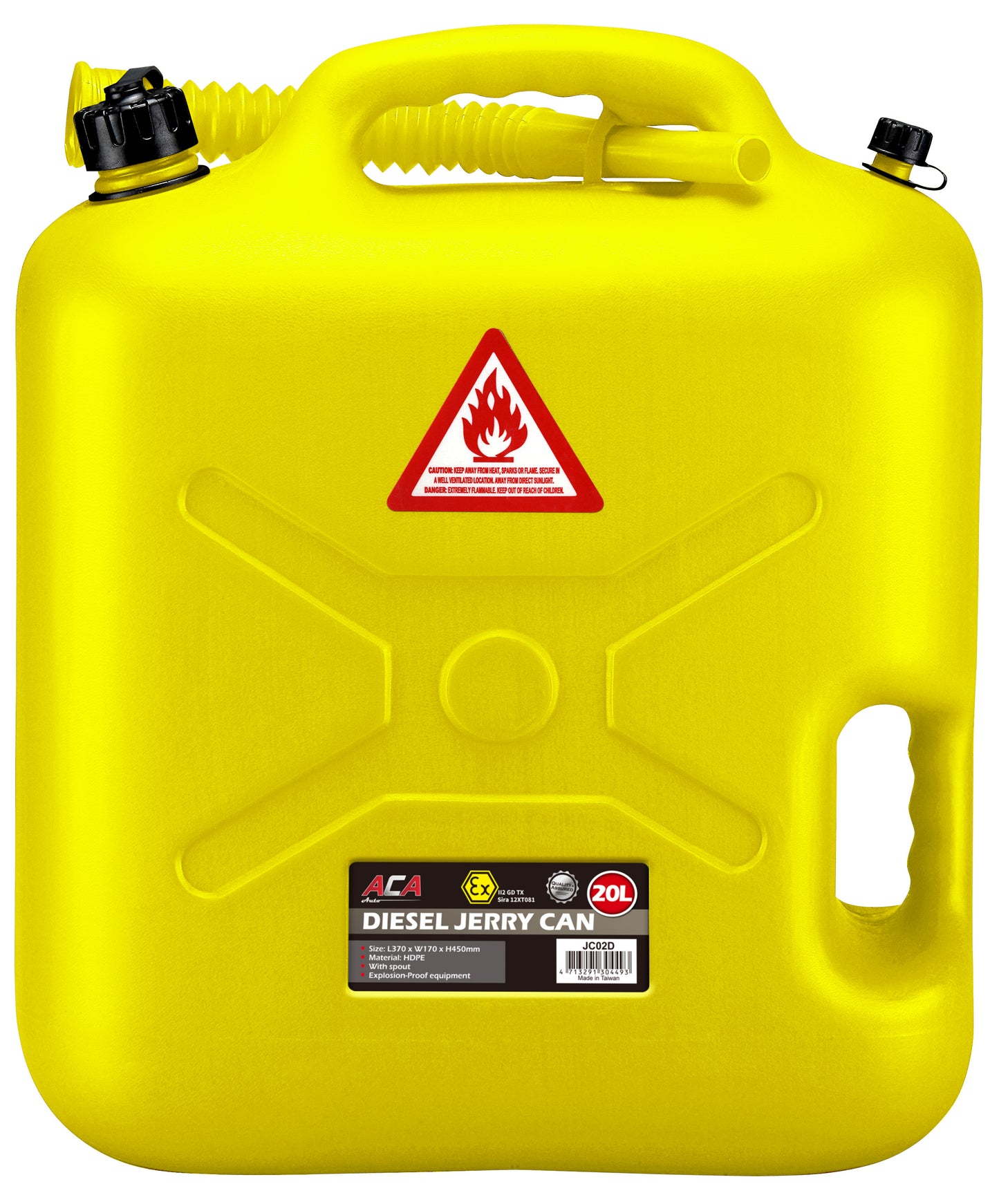 JERRY CAN 20LT - PLASTIC DIESEL YELLOW