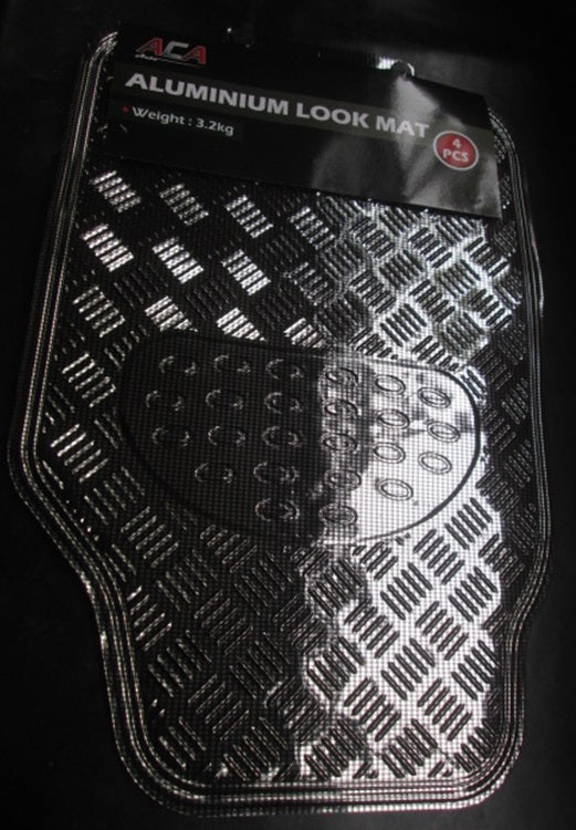 MATS - 4 PC ALUMINIUM LOOK - CARBON