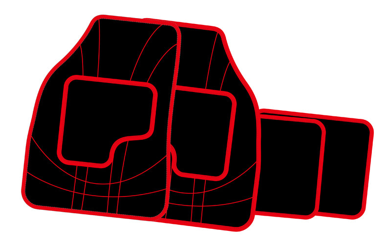MATS - 4 PC CARPET - RED TRIM