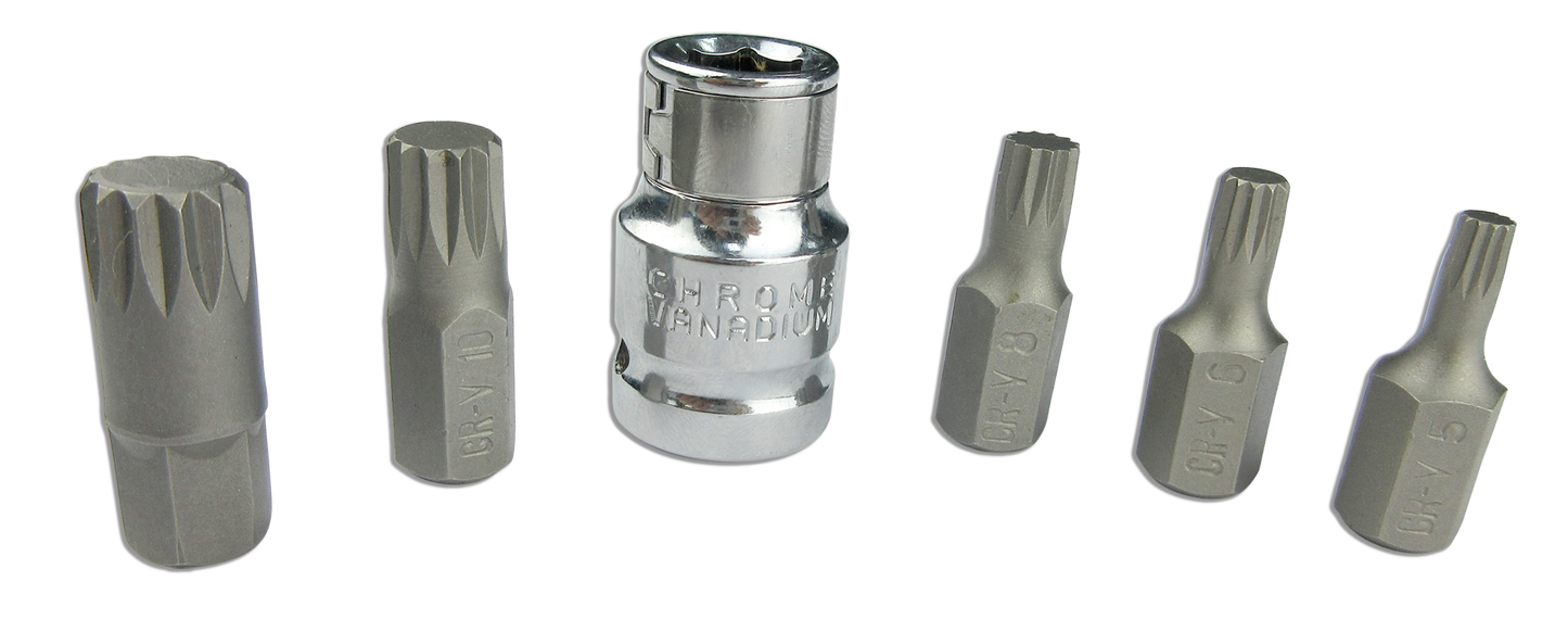 MULTI SPLINE BIT SET - 6PC FINE