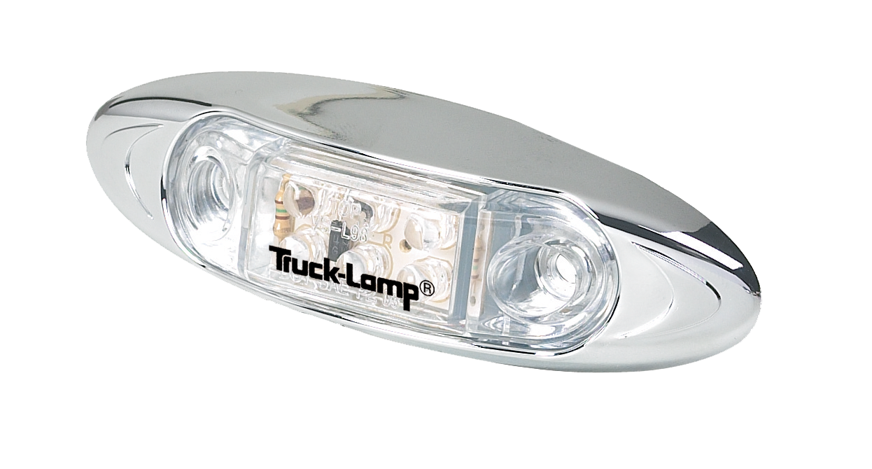 LAMP - SIDE MARKER, LED CLEAR, 140MM X 26MM X 20MM, CHROME