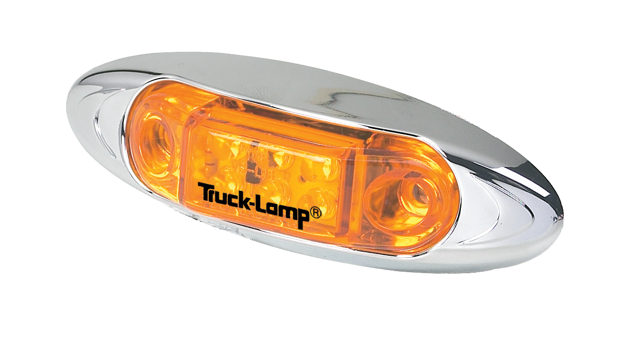 LAMP - SIDE MARKER, LED AMBER, 104MM X 36MM X 20MM , CHROME
