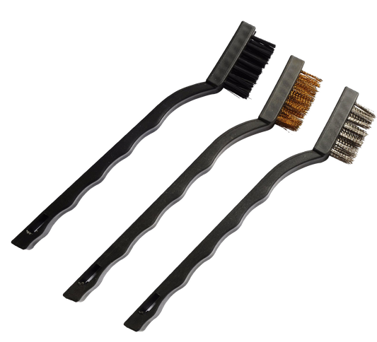 BRUSH SET 3 PC -  Nylon, Stainless,Coppered Wire