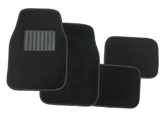 4PC CARPET MATS - Black/Grey Trim