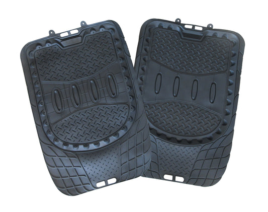 MATS - 2PC RUBBER REAR, BLACK