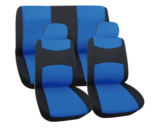 TRENDY SEAT COVER - 6PC, Black/Blue