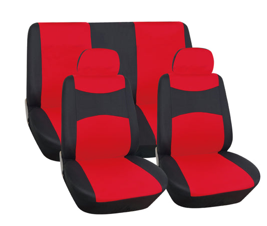 TRENDY SEAT COVER - 6PC, Black/Red