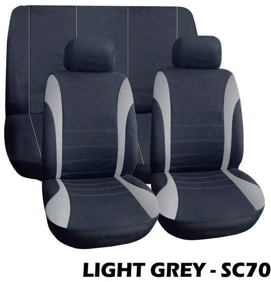 ELEGANT SEAT COVER - 6PC, Black/Light Grey