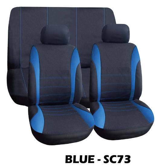 ELEGANT SEAT COVER - 6PC, Black/Blue