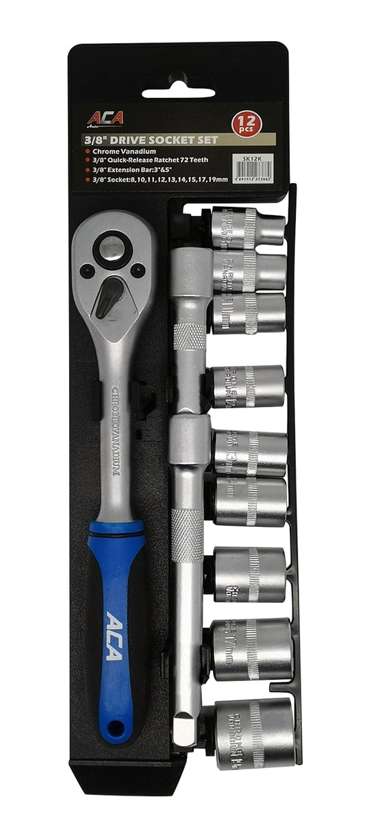 SOCKET SET - 3/8"; 12- 8,10-15,17,19MM