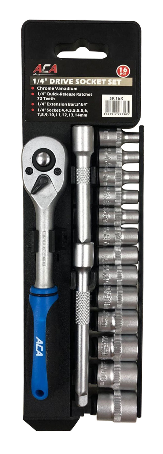 SOCKET SET - 1/4" ; 16 PCS