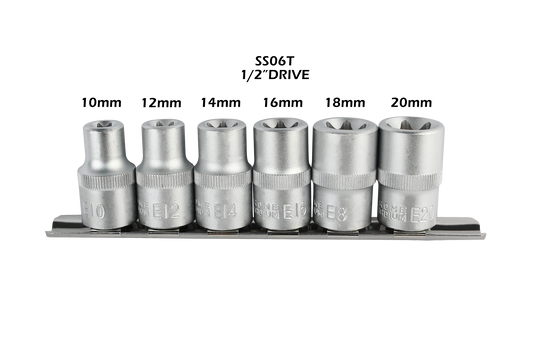 SOCKETS - STAR - 1/2 (10, 12, 14, 16, 18, 20MM)