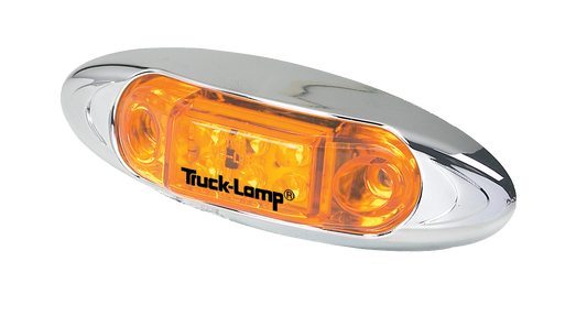 LAMP - SIDE MARKER, LED AMBER, 104MM X 36MM X 20MM , CHROME